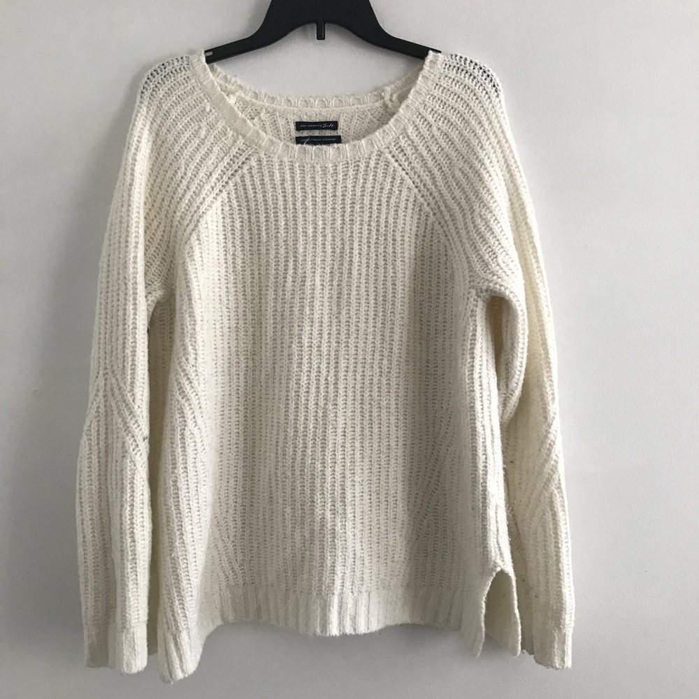 White knit sweater